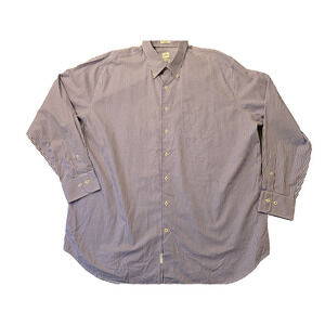 Peter Millar Mens Seaside Finish Purple Gingham Button Down Shirt XXL Cotton